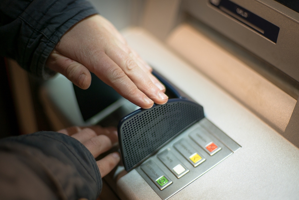 person using an atm